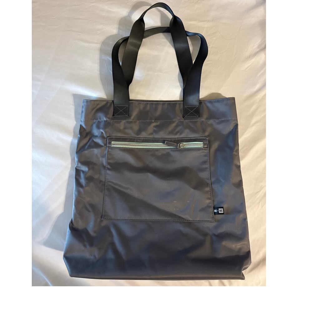 Me to We Tote Bag – Medium Gray with Front Zipper